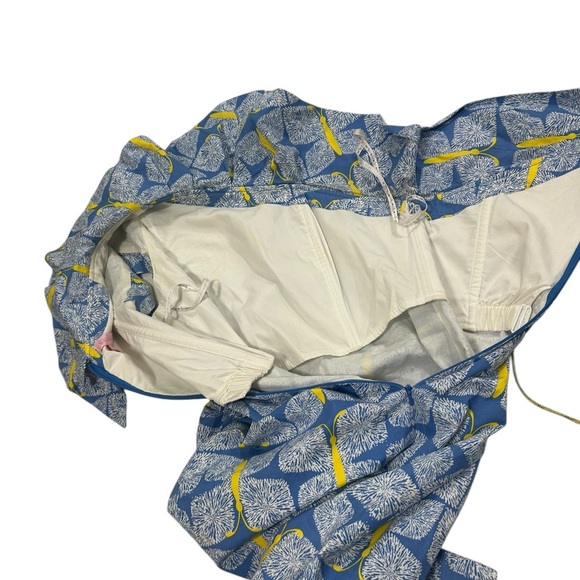 Lilly Pulitzer Sandra Dress 4 One Shoulder Blue Dandelions Ruffles Butterflies - Picture 5 of 11